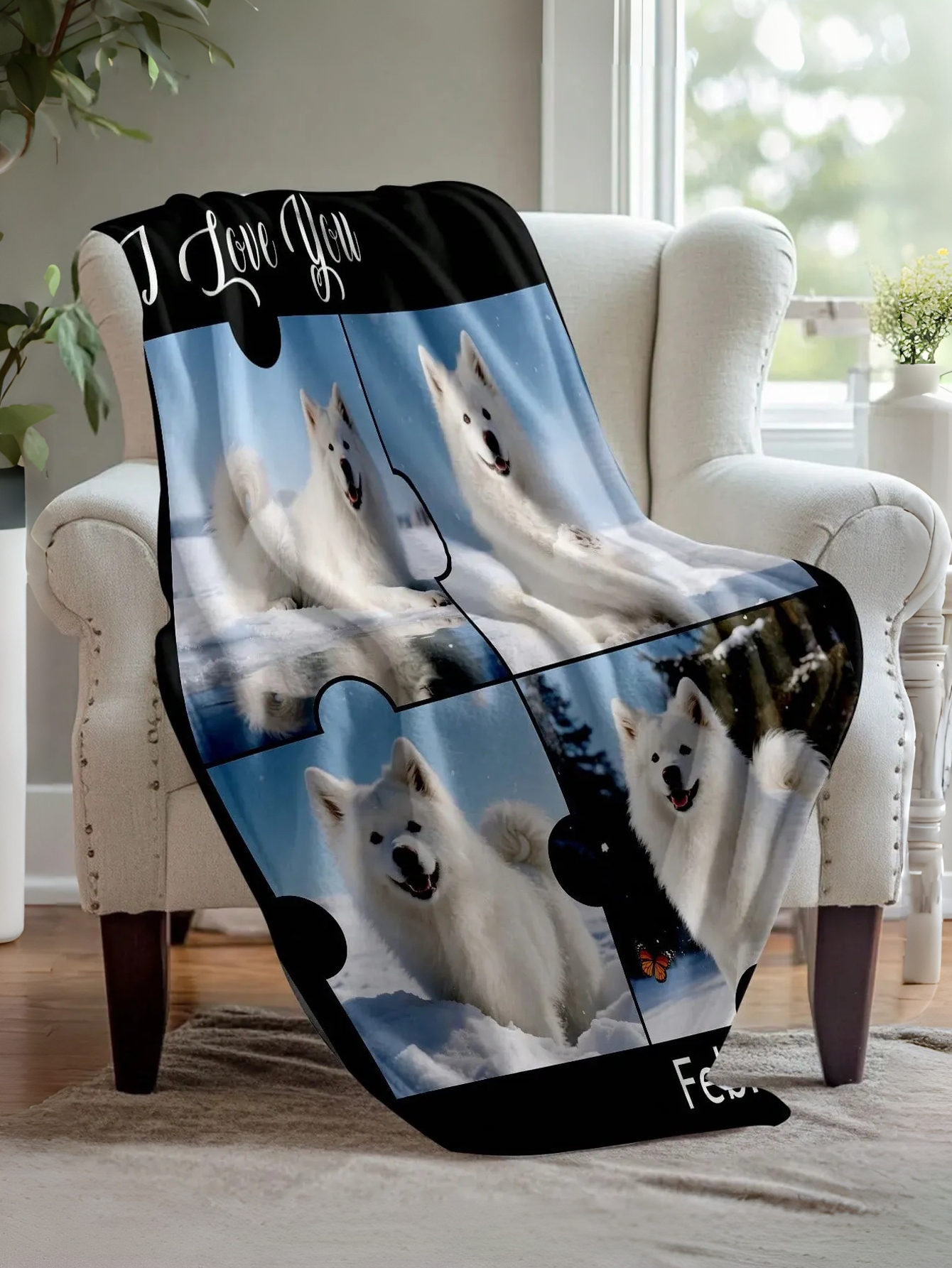 Custom Photo Flannel Blanket with Personalized Text Soft, Comfortable, and Warm Blanket The Perfect Valentine's Day Gift for Loved Ones